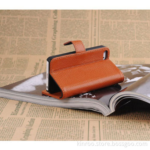 Real leather card holder case for iPhone 5